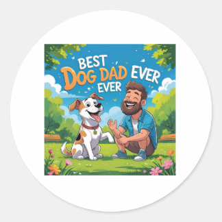 Adesivo Melhor Pai de Cachorro Alguma Vez Cartoon Large St