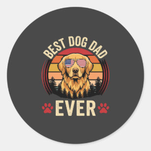 Adesivo Melhor Pai de Cachorro de Todos os Tempos Retro Go