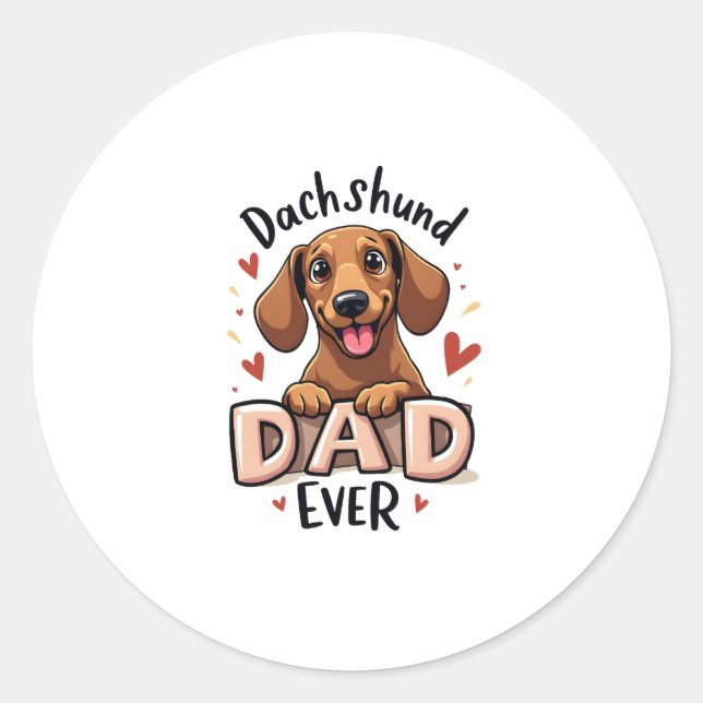 Adesivo Melhor Pai De Dachshund Nunca (Frente)