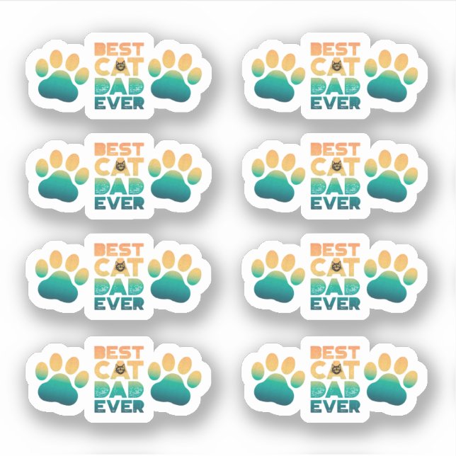 Adesivo Melhor Pai De Gato Do Dia de os pais De Fotografia (Frente)