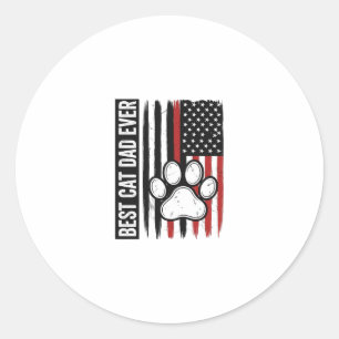 Adesivo Melhor Pai de Gato Patriota Desenho de Bandeira de