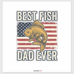 Adesivo Melhor Pai de Peixe de Todos os Tempos Camisa Vint