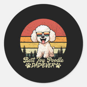Adesivo Melhor Pai de Poodle Toy Branco de Todos os Tempos
