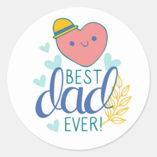 Adesivo Melhor Pai de Todos os Tempos Sticker Redondo Clás