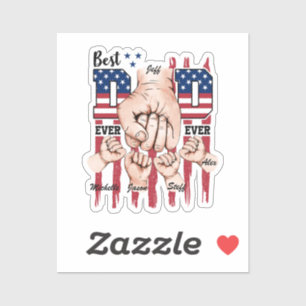 Adesivo Melhor Pai do mundo - Fist Bump USA Flag - 4 Kids