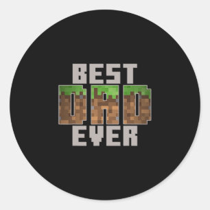 Adesivo Melhor Pai do Mundo Pixel Block Terra Gr Piada Art