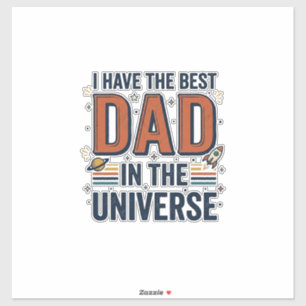 Adesivo Melhor Pai do Universo Design de Vetor Espacial_1