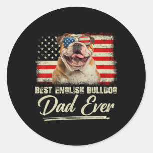 Adesivo Melhor Pai Inglês Buldog Já Pai Usa Flag Fathe