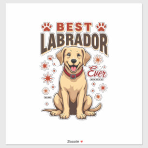 Adesivo Melhor Pai/Mãe de Labrador de Todos os Tempos Vint