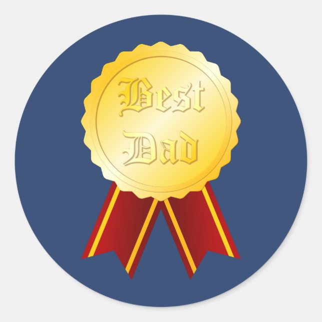 Adesivo Melhor Pai Medalha Ribbon Dia dos Pais (Frente)