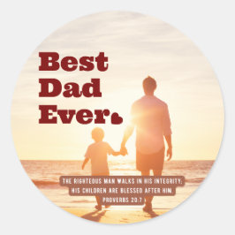 Adesivo Melhor Pai Nunca Provérbio 20:7 Bíblia Cristã Vers