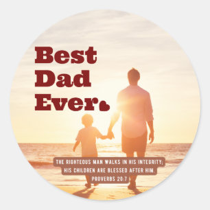 Adesivo Melhor Pai Nunca Provérbio 20:7 Bíblia Cristã Vers