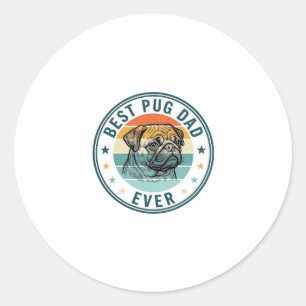 Adesivo Melhor Pai Pug de Todos os Tempos Camisa de Cachor