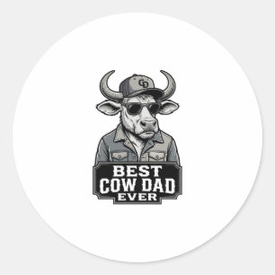 Adesivo Melhor Pai Vaca de Todos os Tempos Design de Gravu