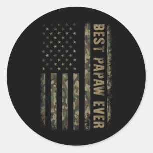 Adesivo Melhor Papá de Camouflage Bandeira Americana do Pa