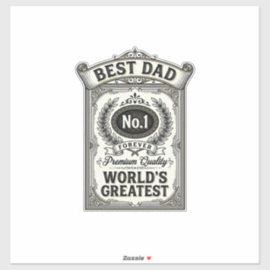 Adesivo Melhor Papai Gravação Vintage Dia dos Pais