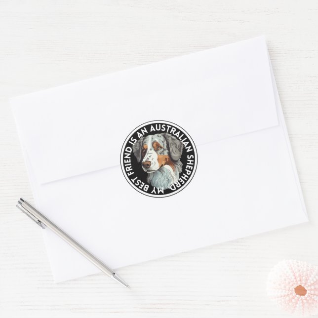 Adesivo Melhor Pastor Australiano Amigo (Envelope)
