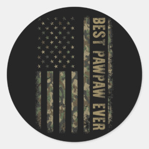 Adesivo Melhor Pawpaw Ever Camouflage Bandeira Americana