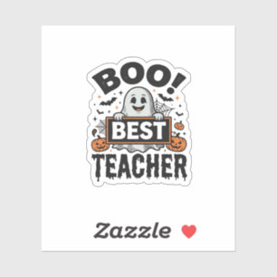 Adesivo Melhor Professor Boo Design de Halloween Vintage_