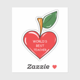 Adesivo melhor professor de mundos diversão em maçã