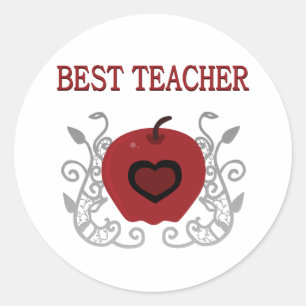 Adesivo Melhor Professora Apple Vermelha
