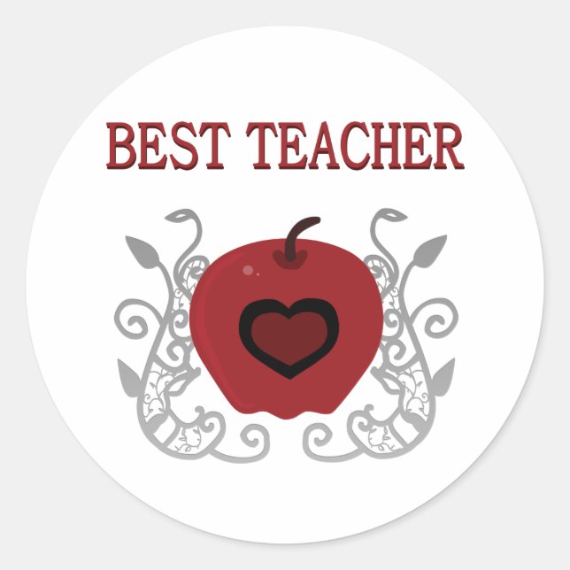 Adesivo Melhor Professora Apple Vermelha (Frente)