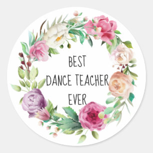 Adesivo Melhor Professora De Dança Alguma Vez Floral, Obr