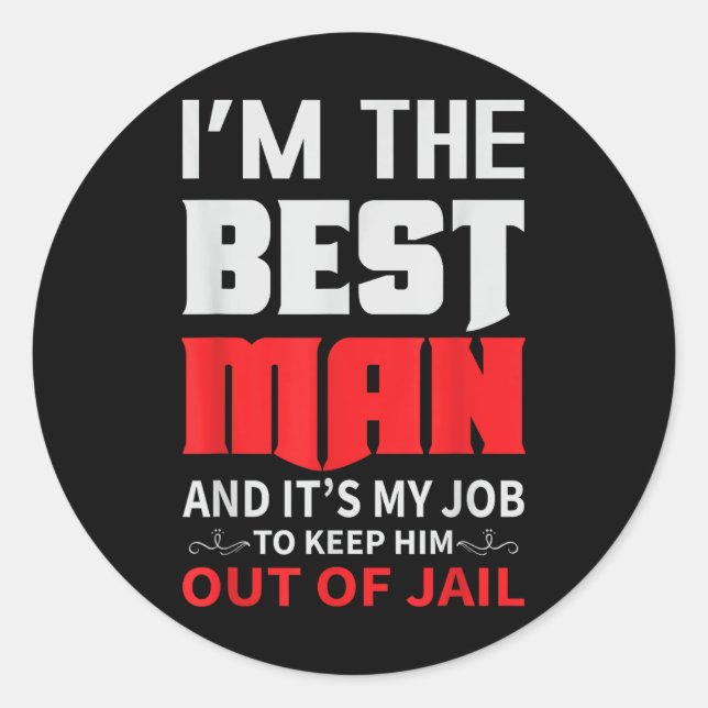 Adesivo Melhor Solteiro De Casamento Engraçado Festa M (Frente)