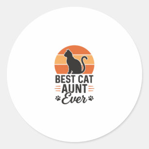 Adesivo Melhor Tia de Gato de Sempre Camisa Vintage Pôr do