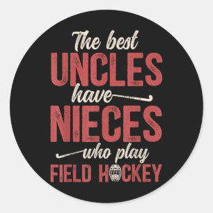 Adesivo Melhor Tio de Hockey de Campo de um Jogador de Hoc