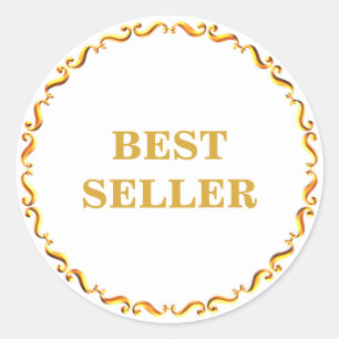 Adesivo Melhor Vendedor Dourado & Moldura Dourada Clássica