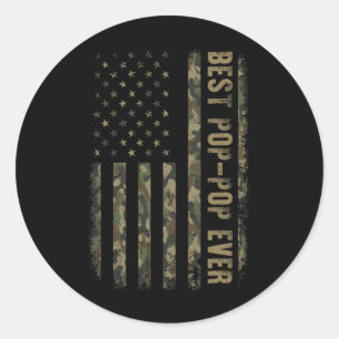 Adesivo Melhor Vovô de Todos Camuflagem Bandeira Americana