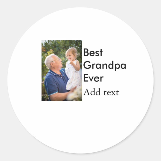 Adesivo Melhor vovô já adicionou nome de foto elegante (Frente)