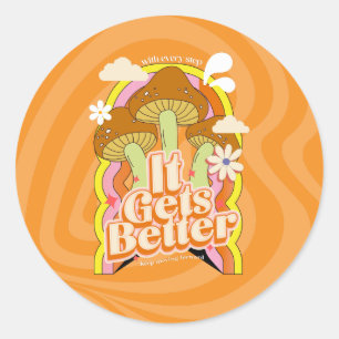 Adesivo Melhora Boas Vibes e Retro Sentimentos de Groovy