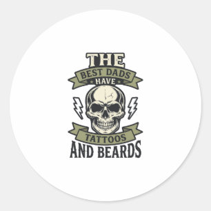 Adesivo Melhores Pais Têm Tatuagens e Barbas Camisa Caveir