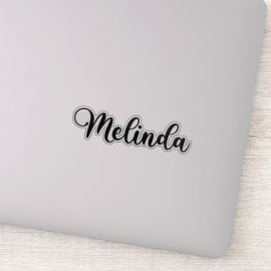 Adesivo Melinda Name - Caligrafia manuscrita