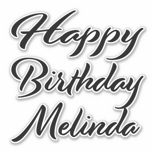 Adesivo Melinda Name Vorname black Sticker Geburtstag (Frente)