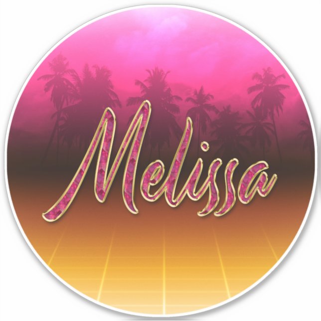Adesivo Melissa Vorname Name golden pink Aufkleber Sticker (Frente)