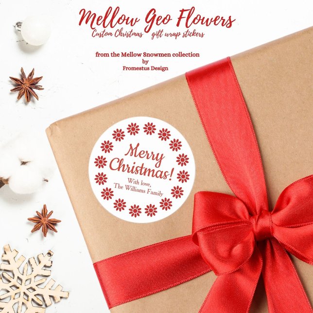 Adesivo Mellow Geo Flowers - white red custom Christmas. (Criador carregado)