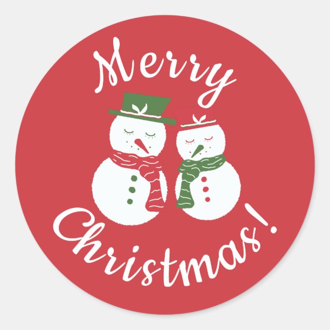 Adesivo Mellow Snowmen - Xmas red and green custom no rim. (Frente)