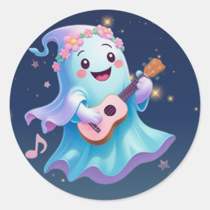 Adesivo Melodia do Pós-Vida - Músico Fantasma de Kawaii