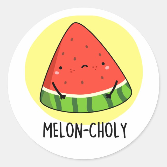 Adesivo Melon Choly Funny Sad Watermelon Pun (Frente)