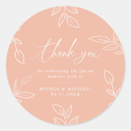 Adesivo Melon Pink Elegant Deixa O Casamento Obrigado