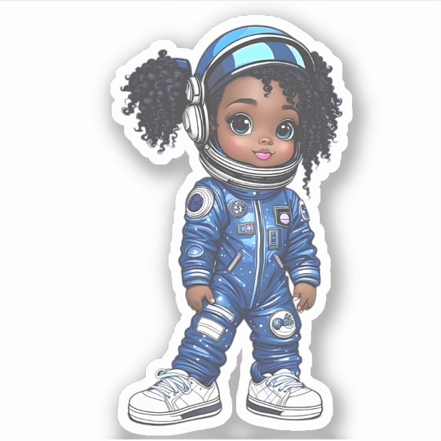 Adesivo Membro da Equipe de Astronautas - Azul (Frente)