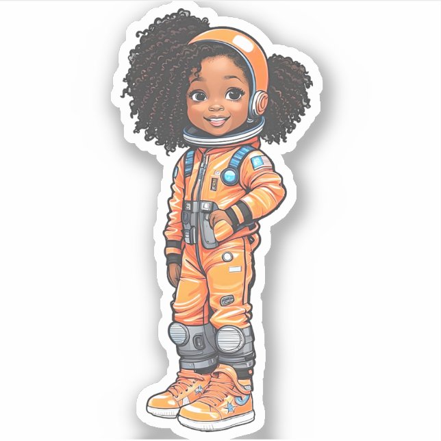Adesivo Membro da Equipe de Astronautas - Laranja (Frente)