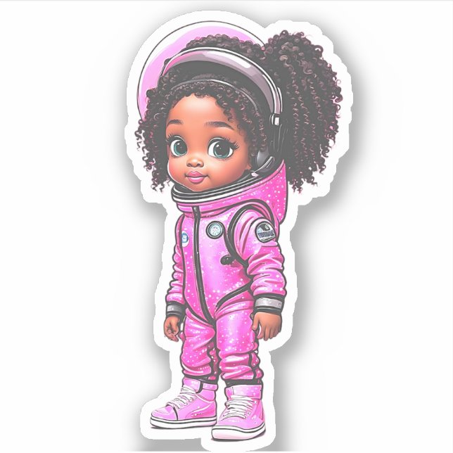 Adesivo Membro da Equipe de Astronautas - Rosa (Frente)