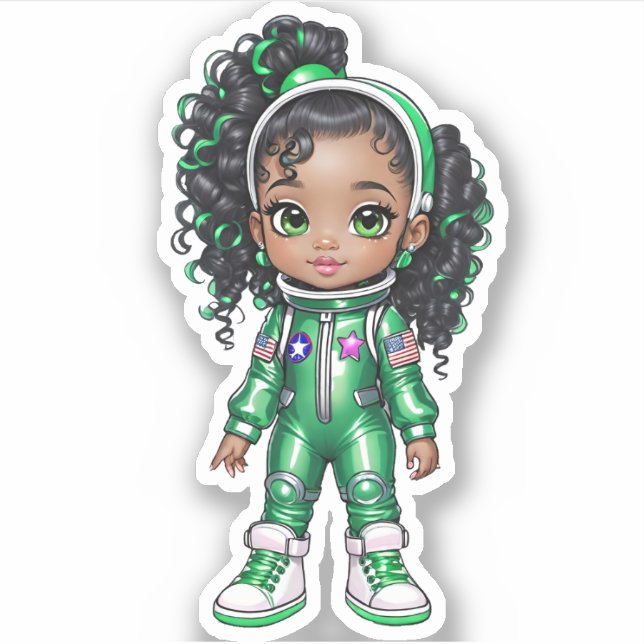 Adesivo Membro da Equipe de Astronautas - Verde (Frente)