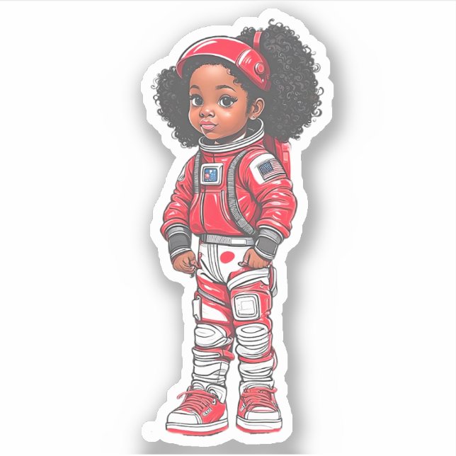 Adesivo Membro da Equipe de Astronautas - Vermelho (Frente)