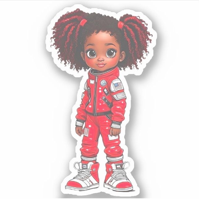 Adesivo Membro da Equipe de Astronautas - Vermelho (Frente)