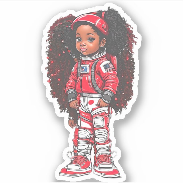 Adesivo Membro da Equipe de Astronautas - Vermelho (Frente)